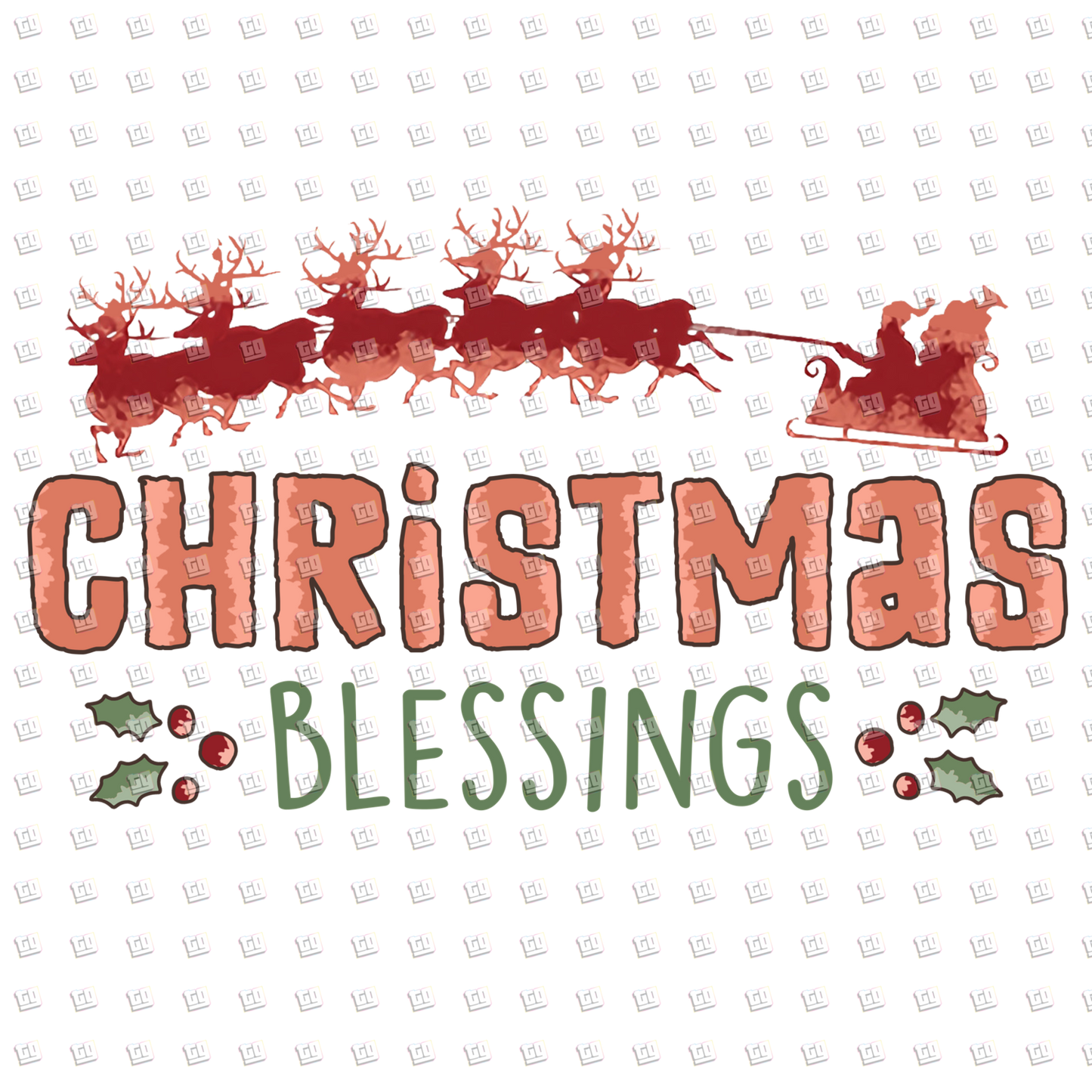 Christmas Blessings - Christian Christmas - DTF Transfer