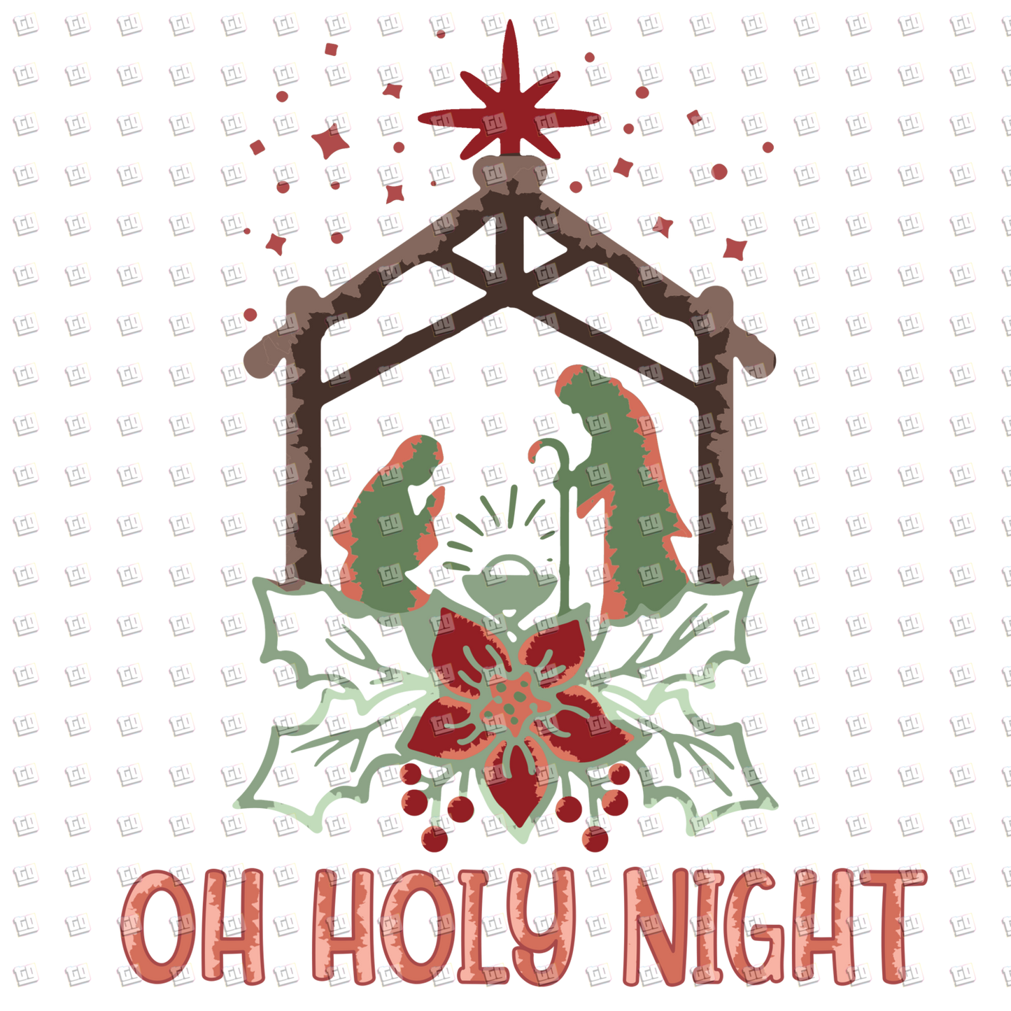 Oh Holy Night (Nativity) - Christian Christmas - DTF Transfer