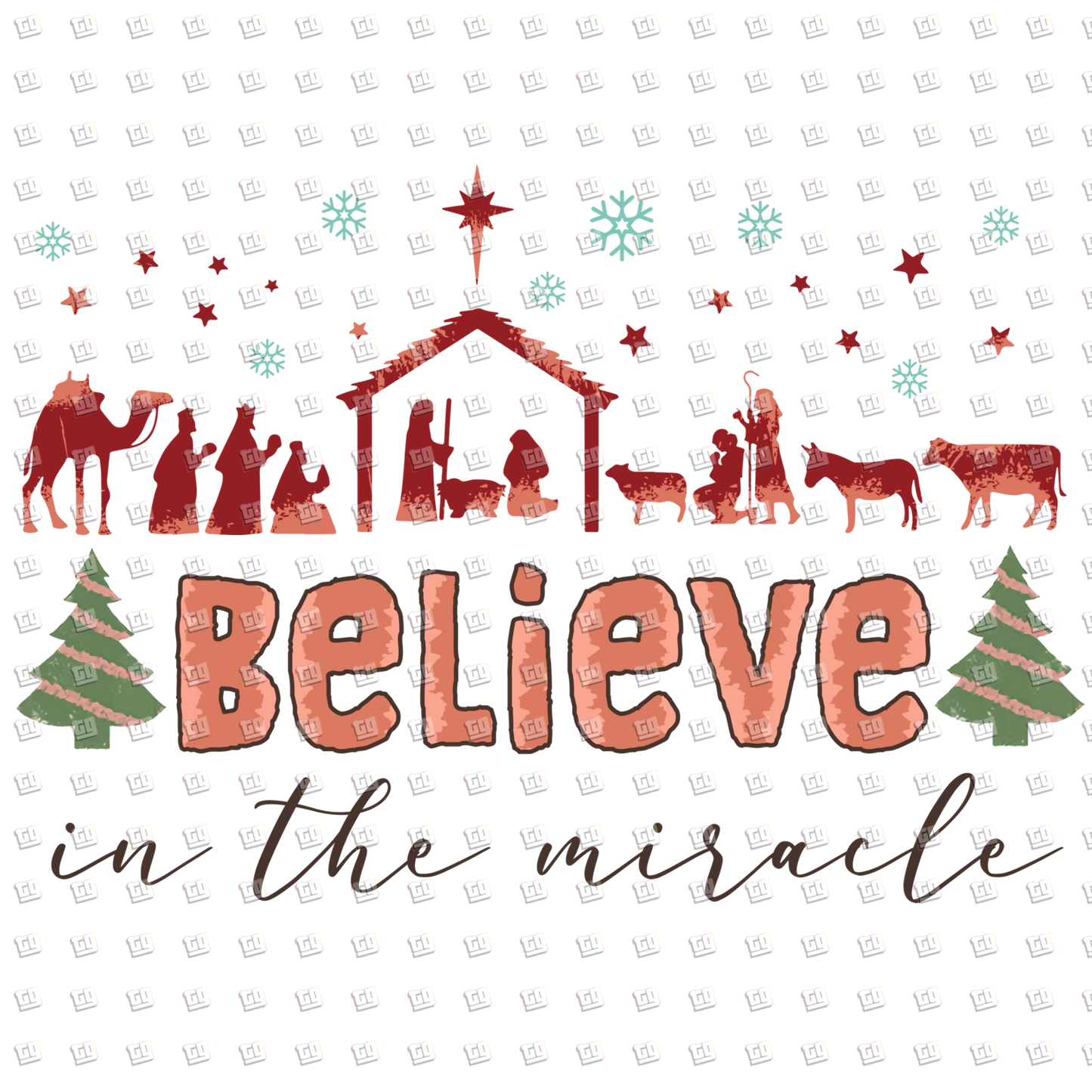 Believe In The Miracle - Christian Christmas - DTF Transfer