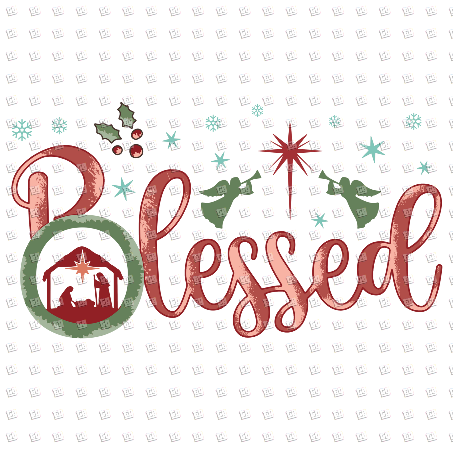 Blessed - Christian Christmas - DTF Transfer