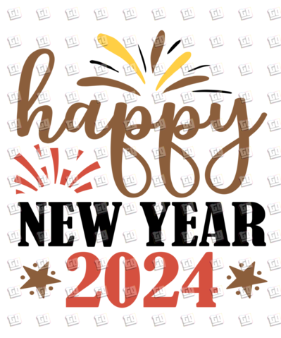 Happy New Year 2024 Fireworks - New Years - DTF Transfer