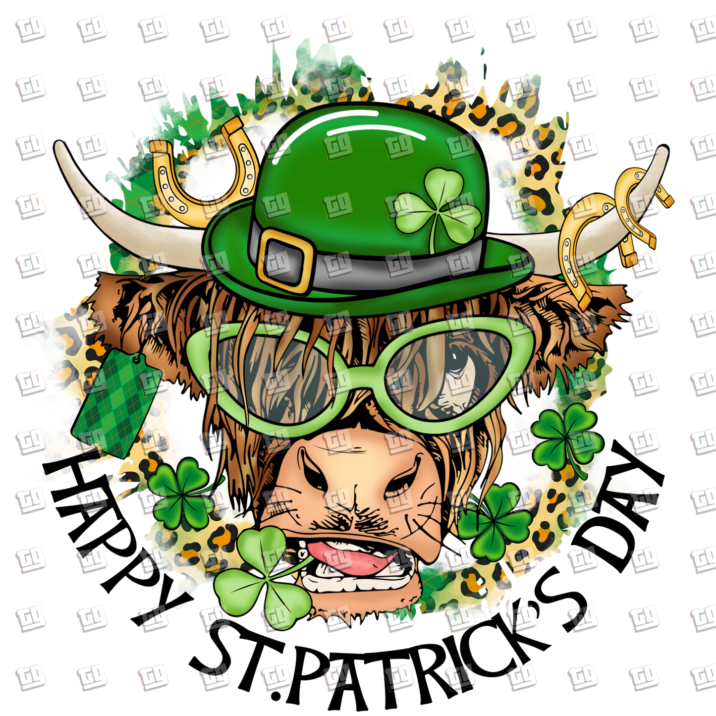 Happy St. Patrick's Day Cow - St. Patrick's Day - DTF Transfer