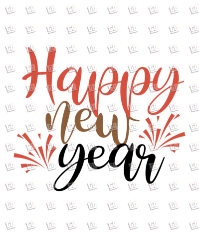 Happy New Year (Red, Gold, Black) - New Years - DTF Transfer