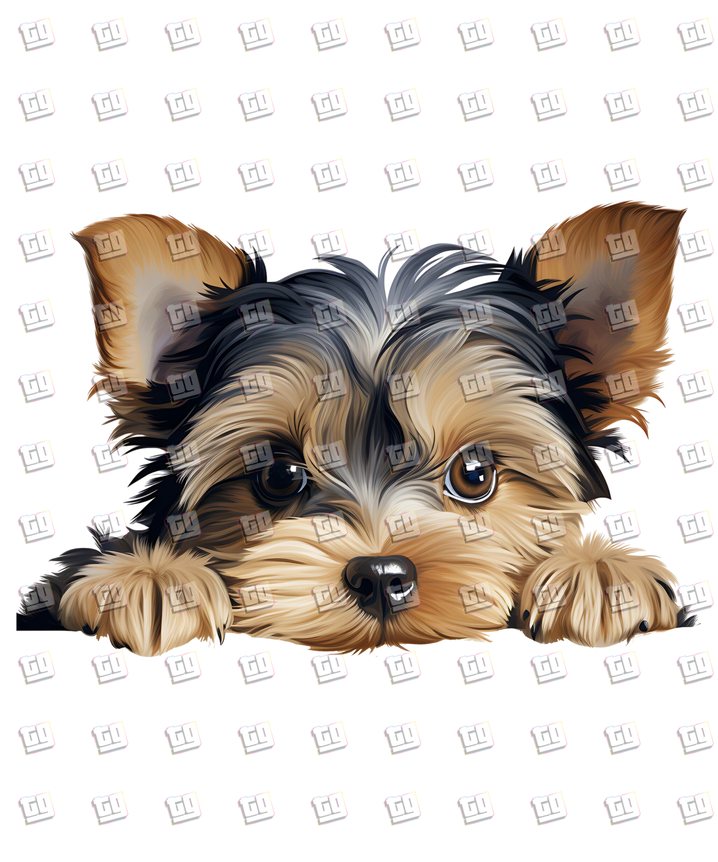 Yorkshire Terrier Dog Peeking - Dog - DTF Transfer