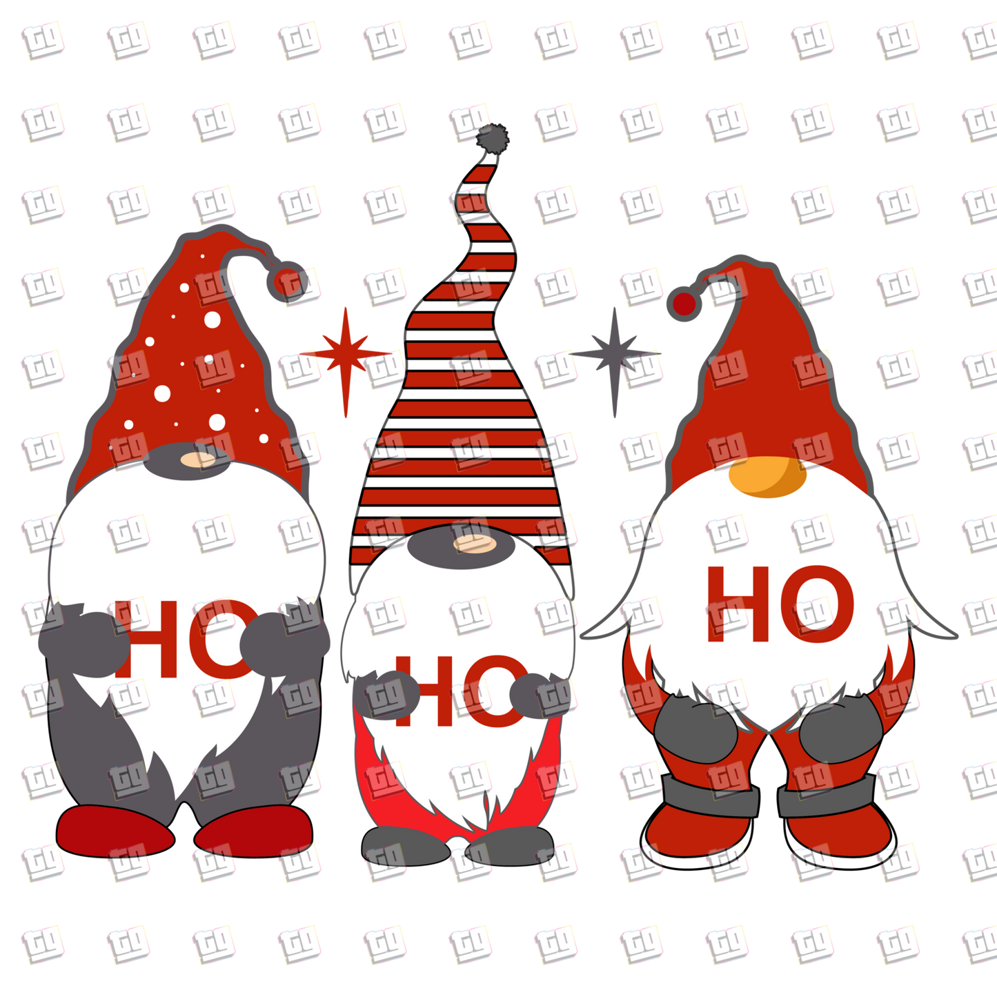 Ho Ho Ho Christmas Gnomes - Holidays - DTF Transfer