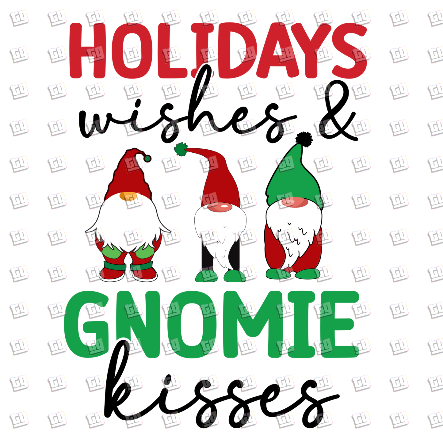 Holiday Wishes & Gnomies Kisses - Holidays - DTF Transfer
