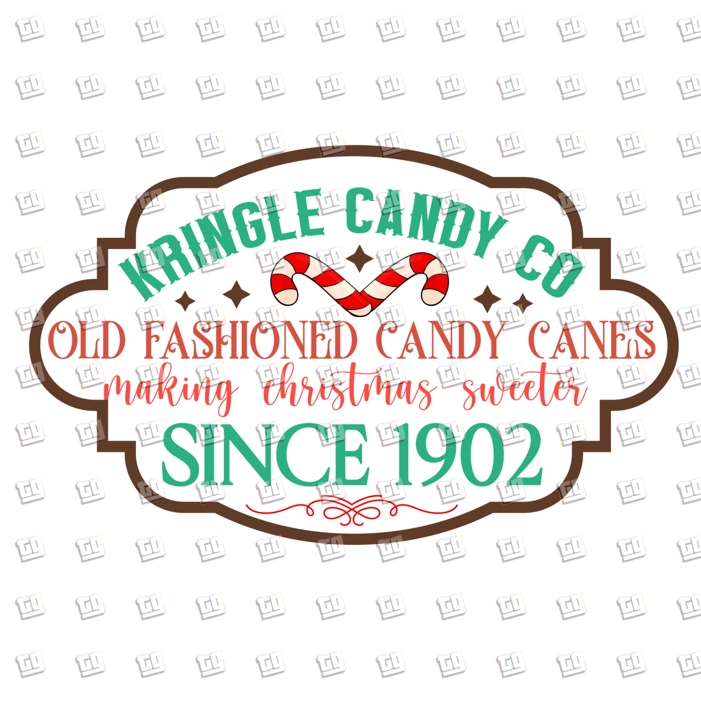 Kringle Candy Old Fashioned Candy Canes - Holidays - DTF Transfer