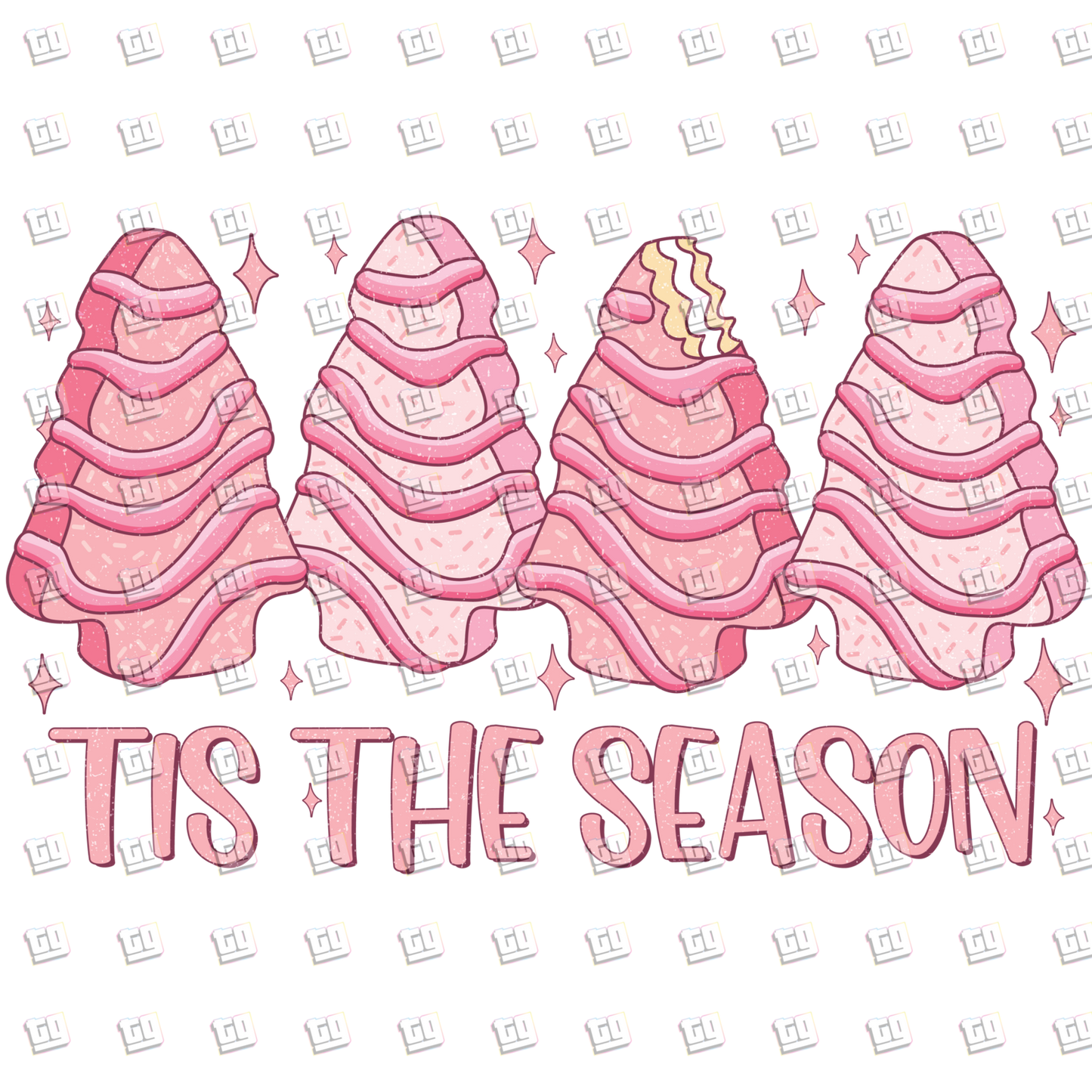 Tis The Season (Pink Christmas Tree Cakes) - Holidays - DTF Transfer