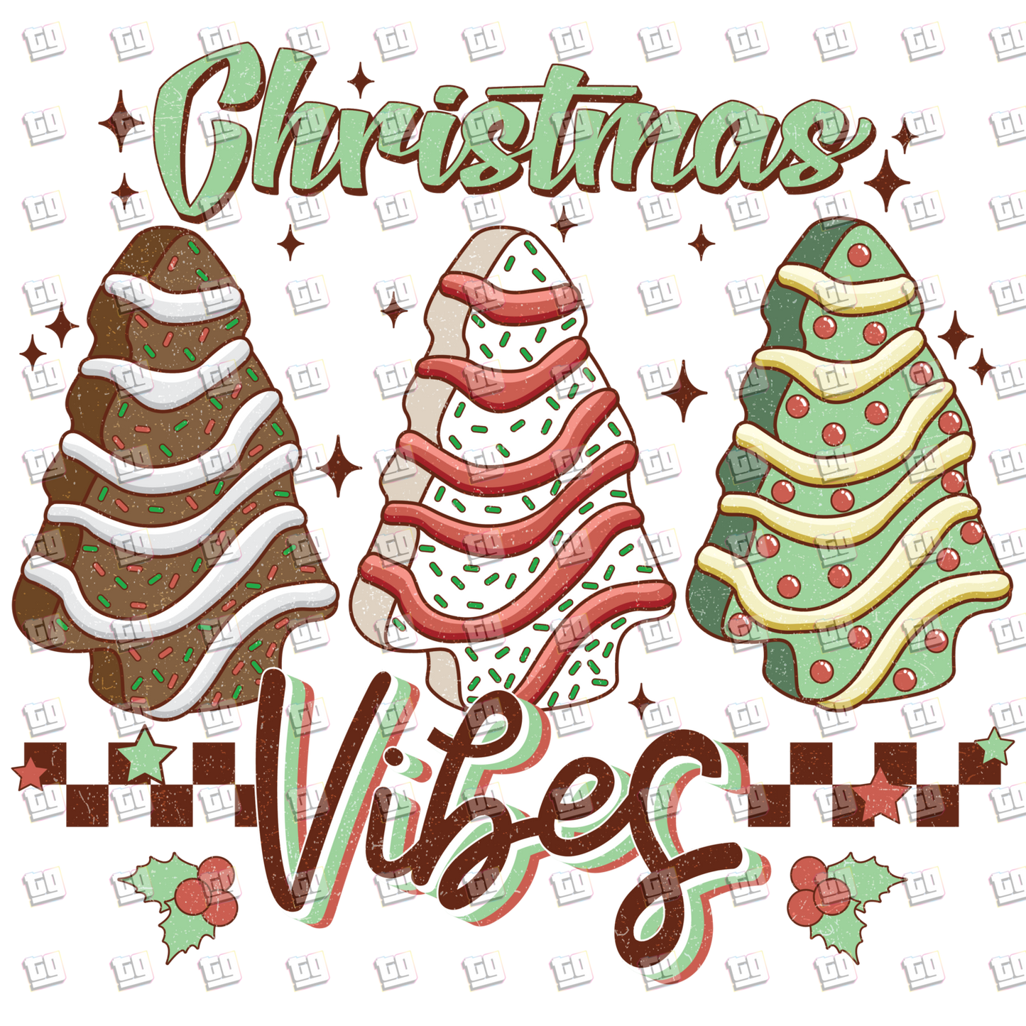 Christmas Vibes (Christmas Tree Cakes) - Holidays - DTF Transfer