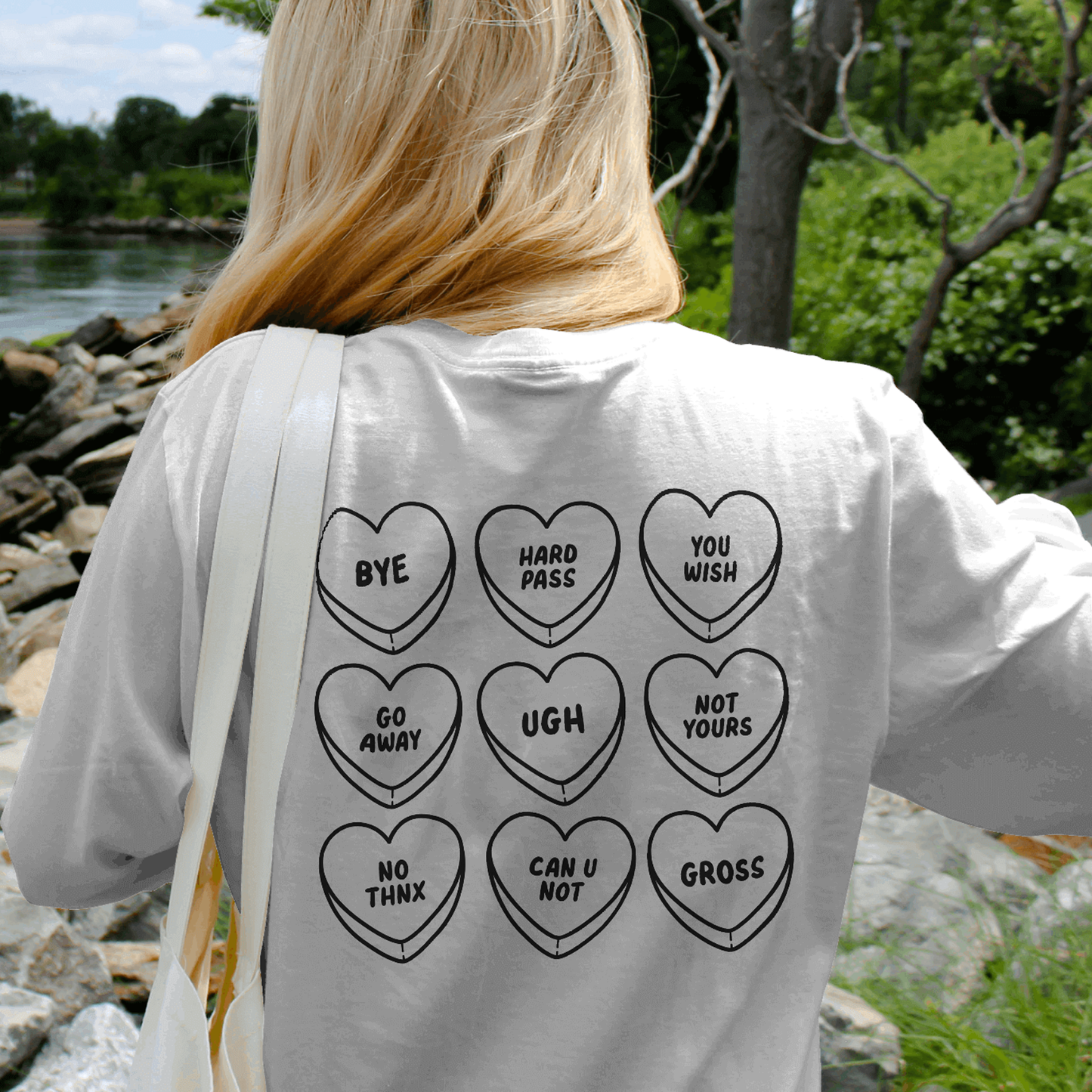 Anti-Valentine Club Hearts Black Outline - Valentines - DTF Transfer